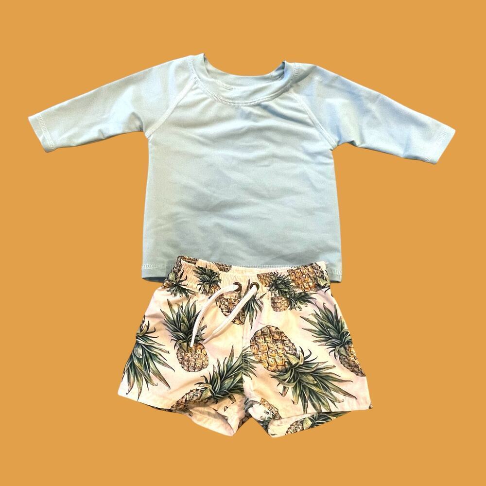 Starting Out rash guard pineapple swim trucks 3-6 mo